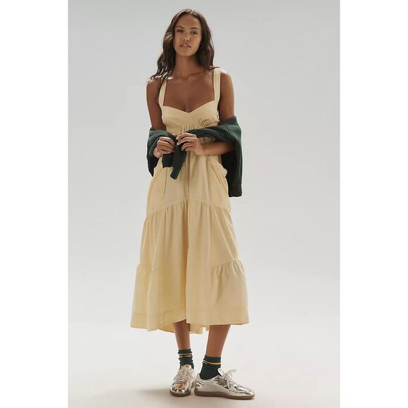anthropologie sweetheart bodice midi dress By Anthropologie Sweetheart Bodice Midi Dress